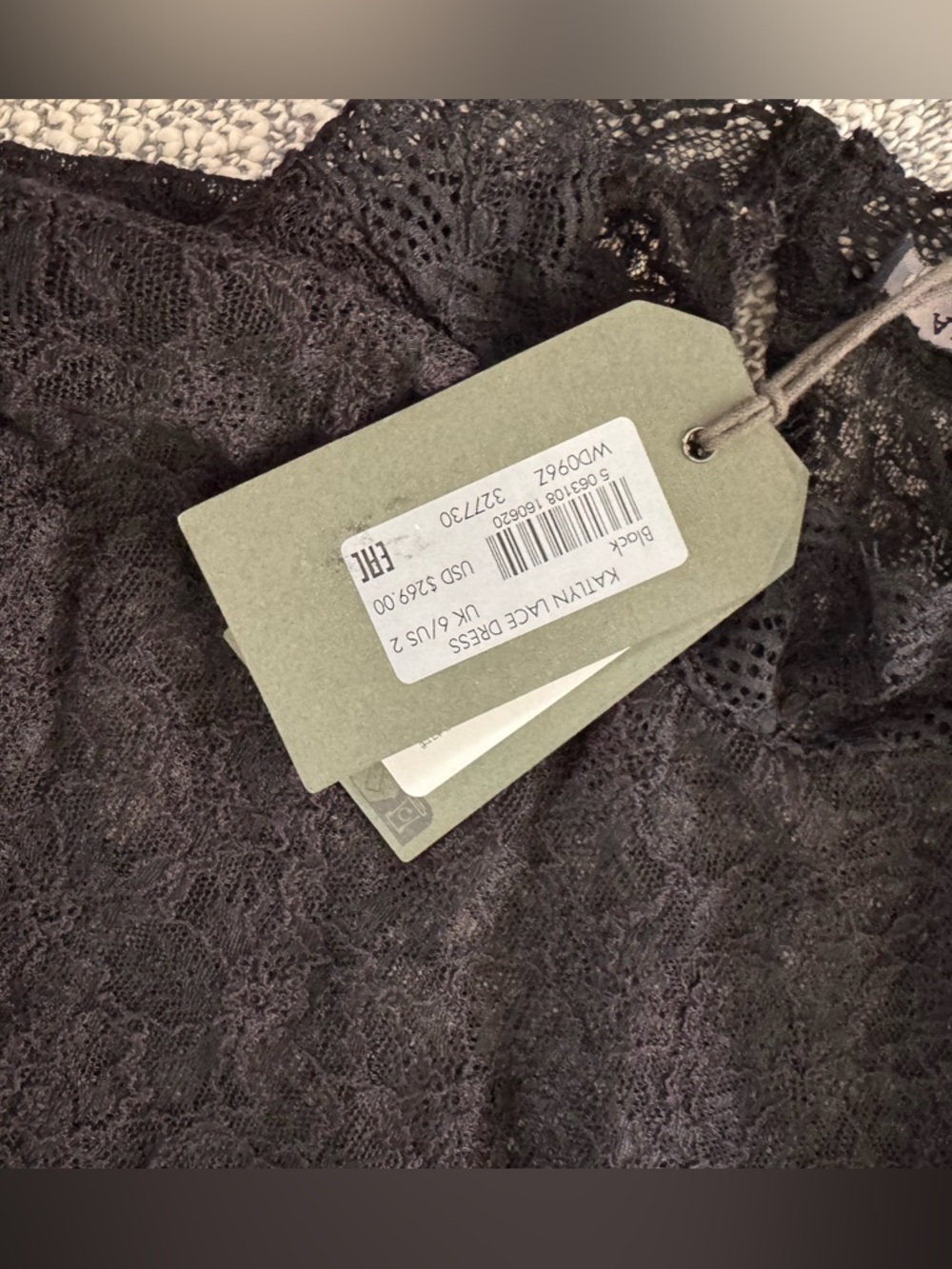 All Saints Black Lace Maxi Dress with Long Sleeves Size 2 BNWT - Picture 10 of 11